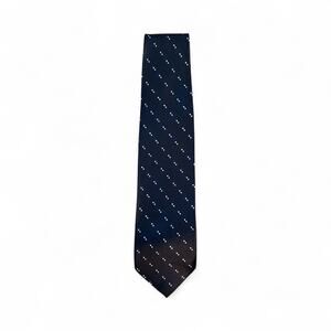 Bordeaux All Over Print Mens Tie Navy Blue and White 58.5”